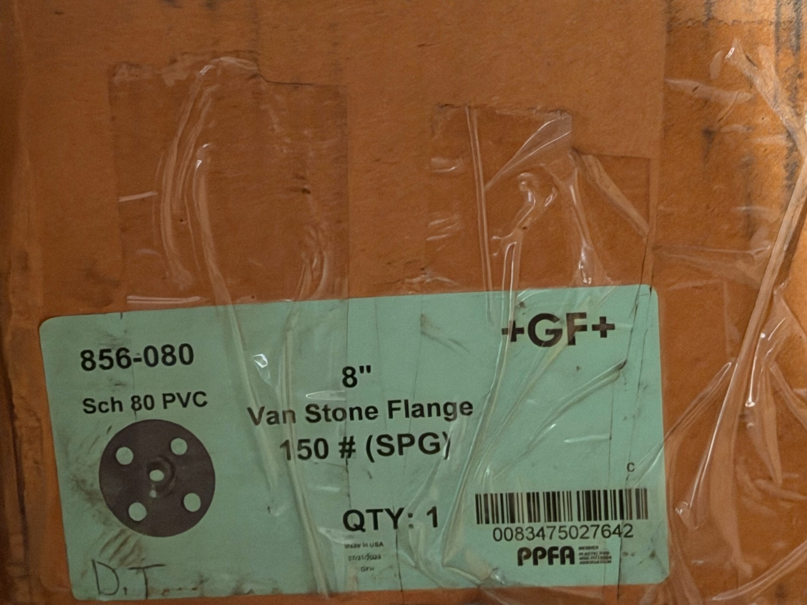 GF+ Grainger 856-080 Van Stone Flange, 8 in, Schedule 80 22JZ06