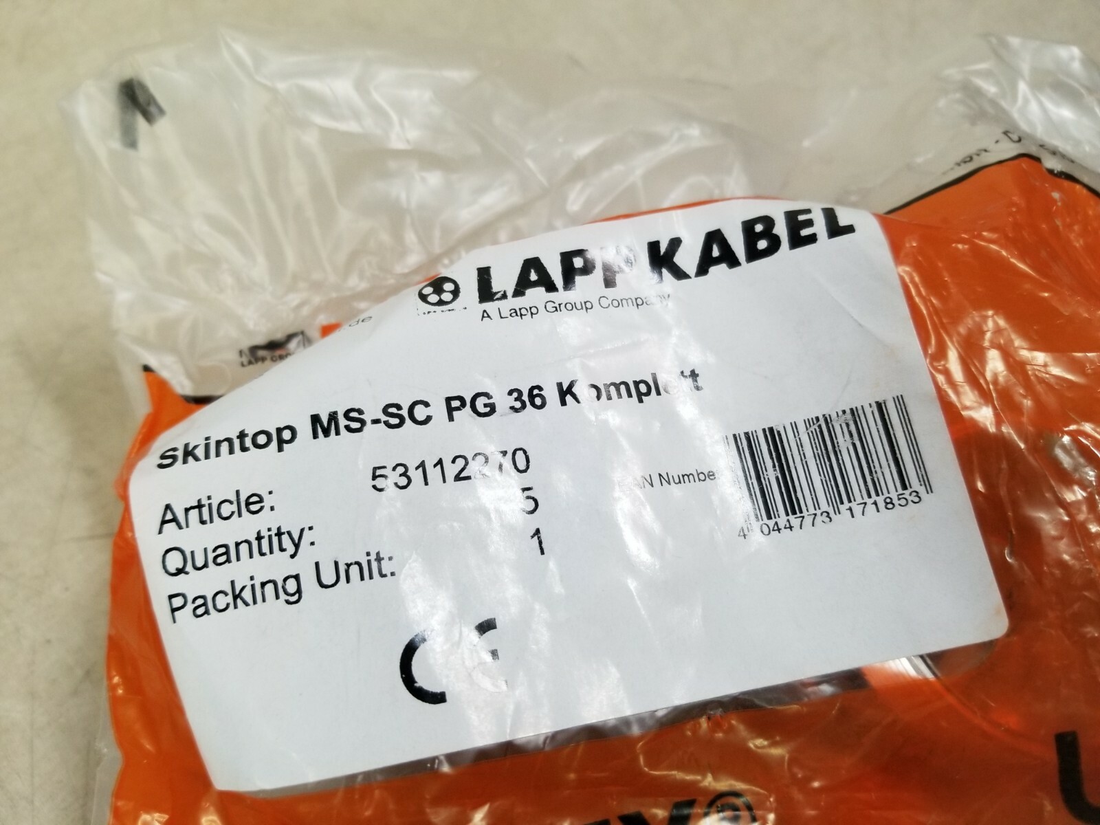 Lot of 5 – LAPP Skintop MS-SC PG 36 Strain Relief Cable Gland, 53112270