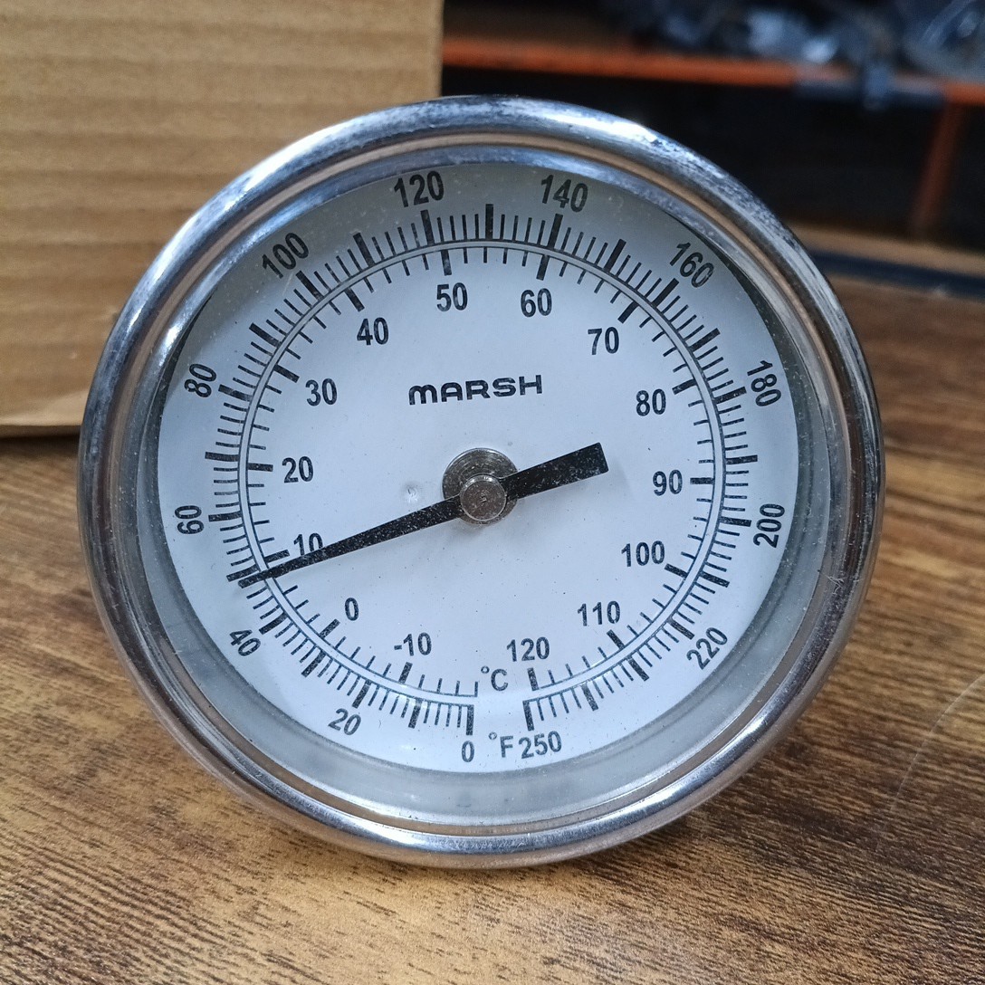 MARSH Temperature Gauge 0-250 Degrees F -20 to 120 Degrees C USED