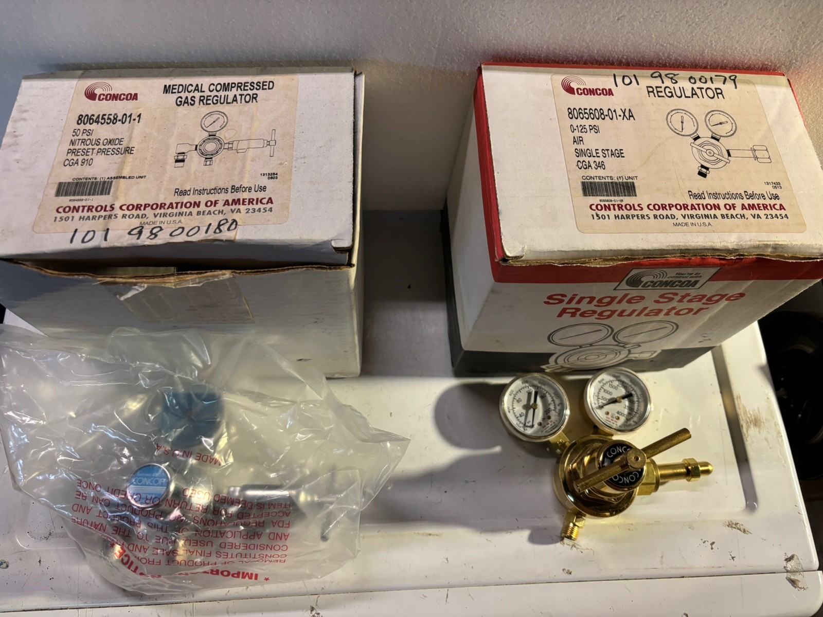 2x Lot Open Box CONCOA REGULATORS Nitrous And Air