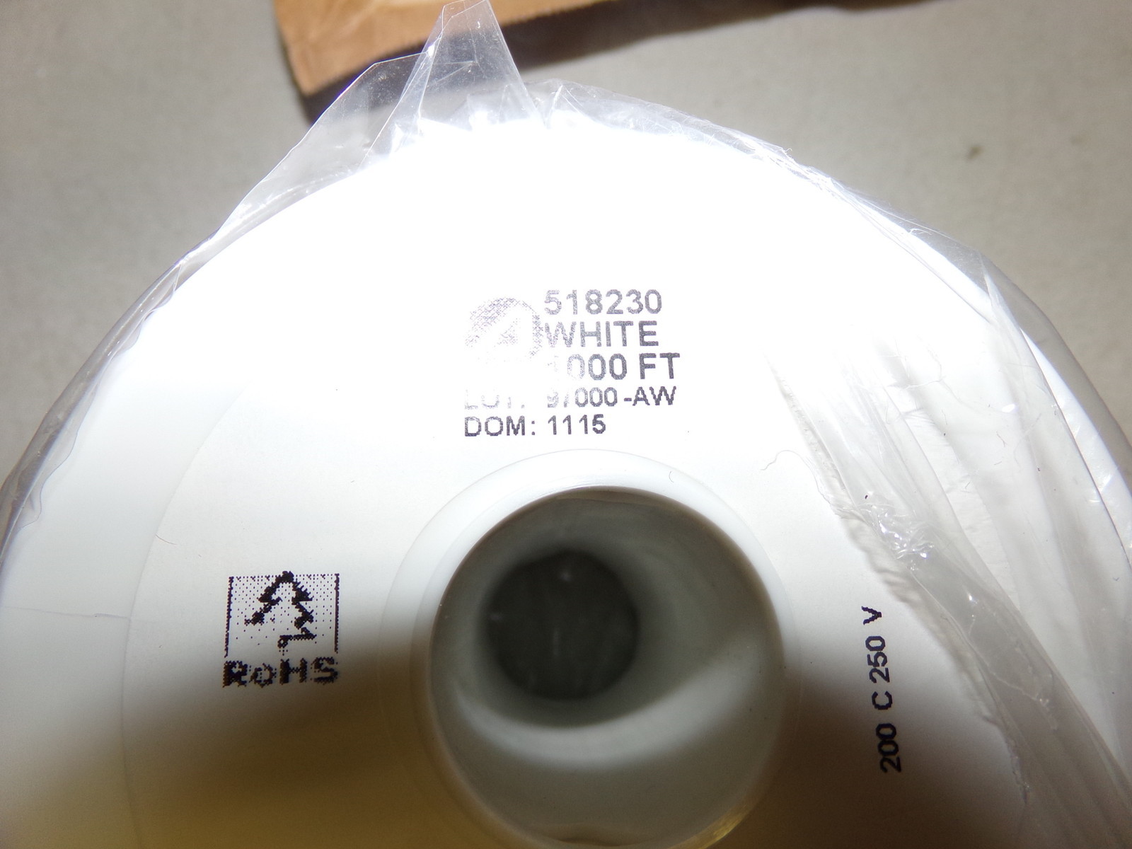 NEW MIL-W-16878 Type GT Cable Hook up Wire White 1000′ Spool
