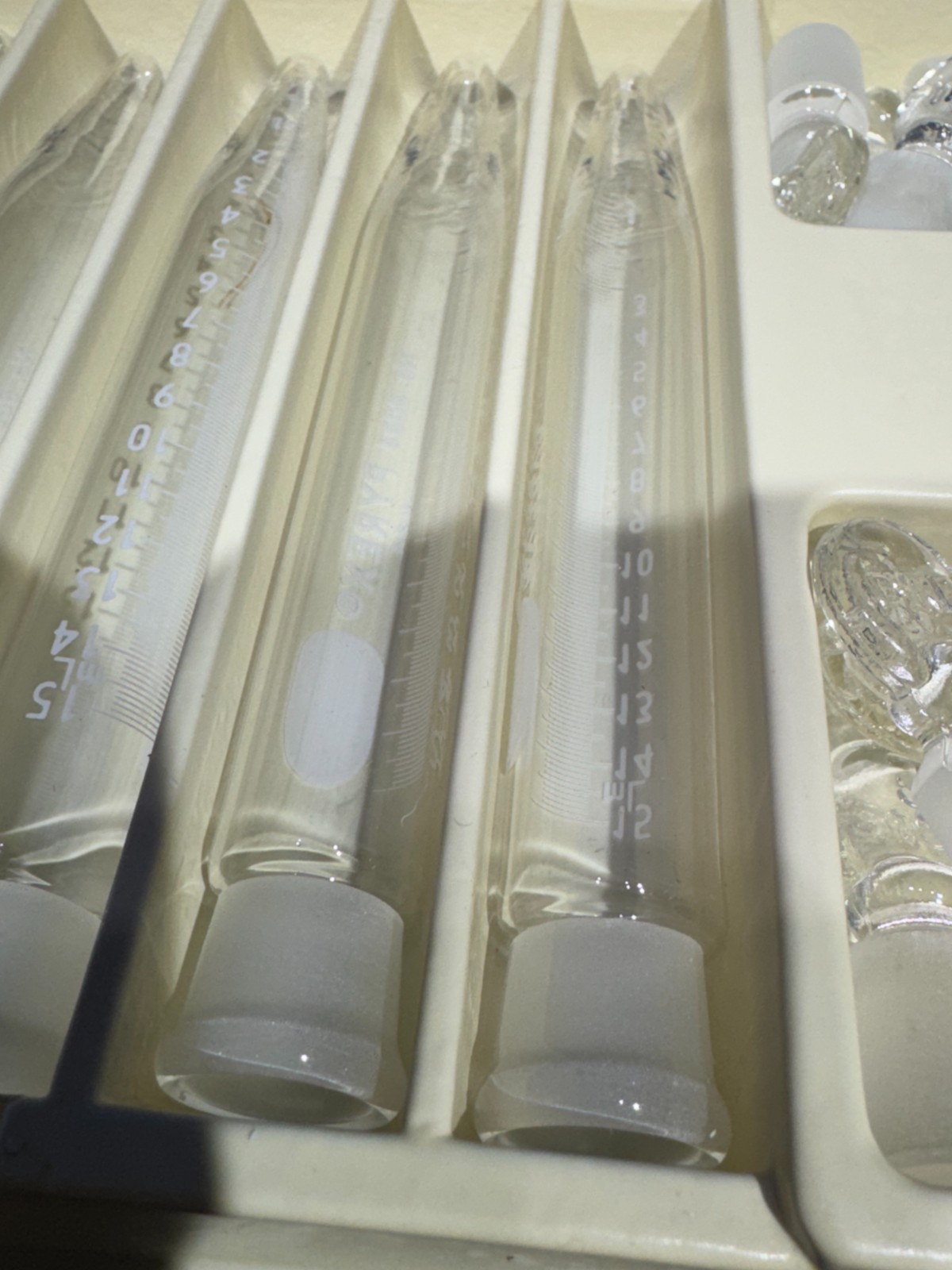 Lot of 10 Corning PYREX 8084-15 15mL Glass Centrifuge Tubes w/Stoppers