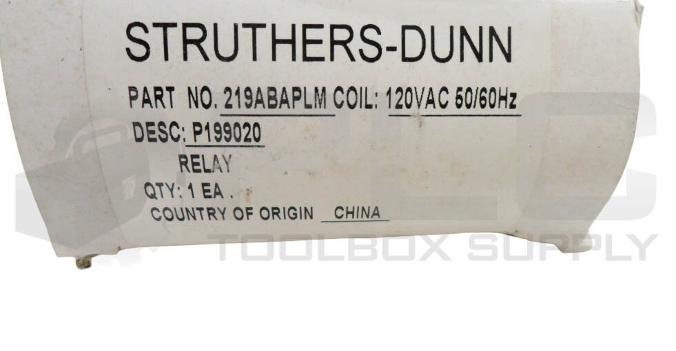 NEW STRUTHERS DUNN 219ABAPLM RELAY 120V 50/60HZ