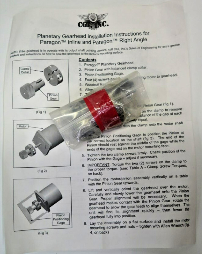 CGI Paragon Inline Gearhead 3:1 Ratio 35163 034PNX0030-XX-34N16