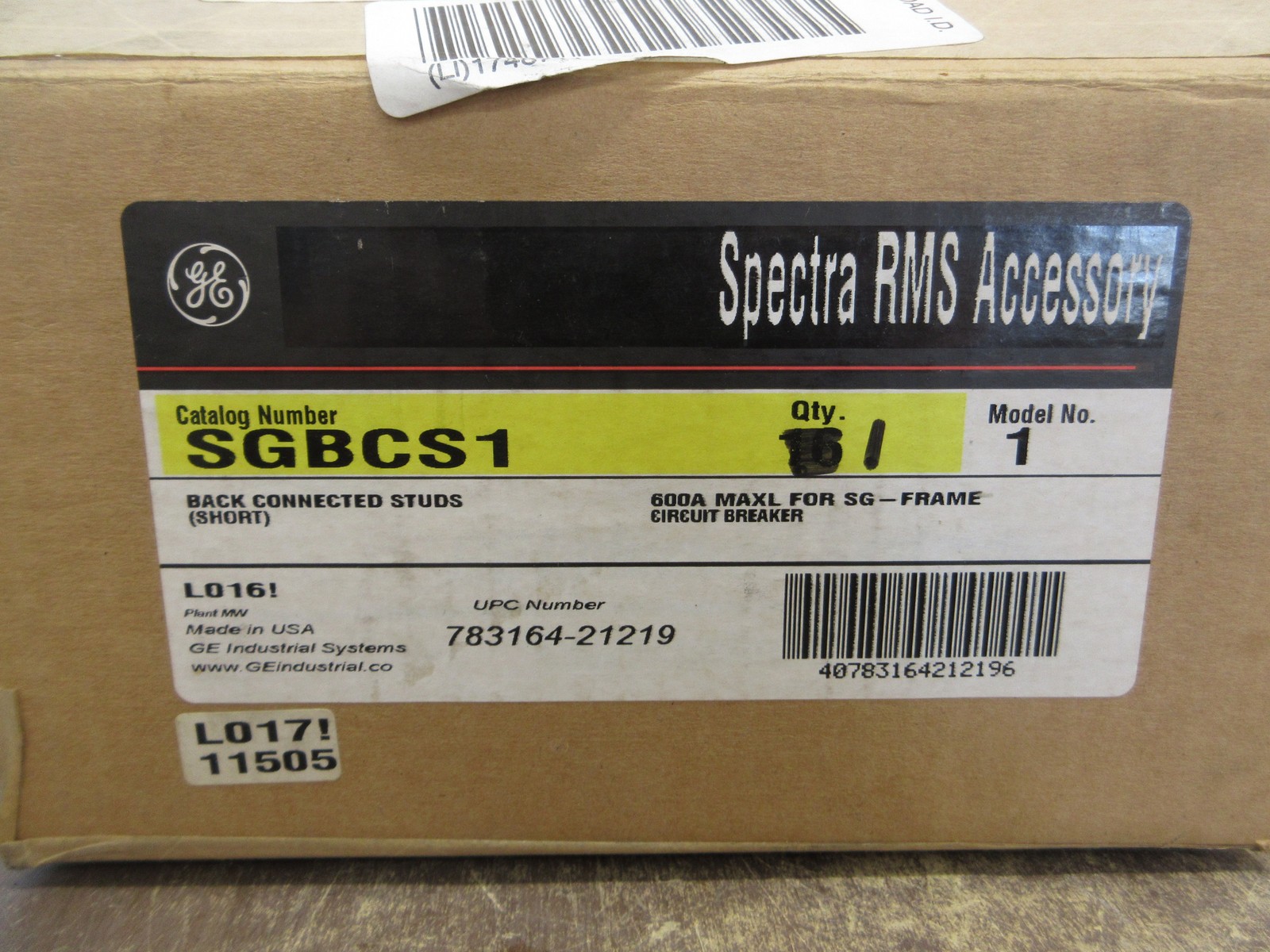 GE Spectra RMS Back Connected Stud SGBCS1 Mod. 1 Short New Surplus