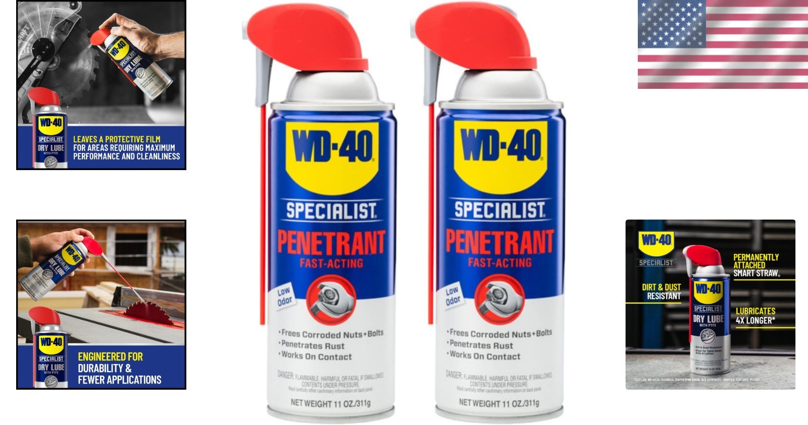 Dual-Pack 11 OZ Penetrant with Smart Straw: Safely Free Rusted Nuts and Bolts
