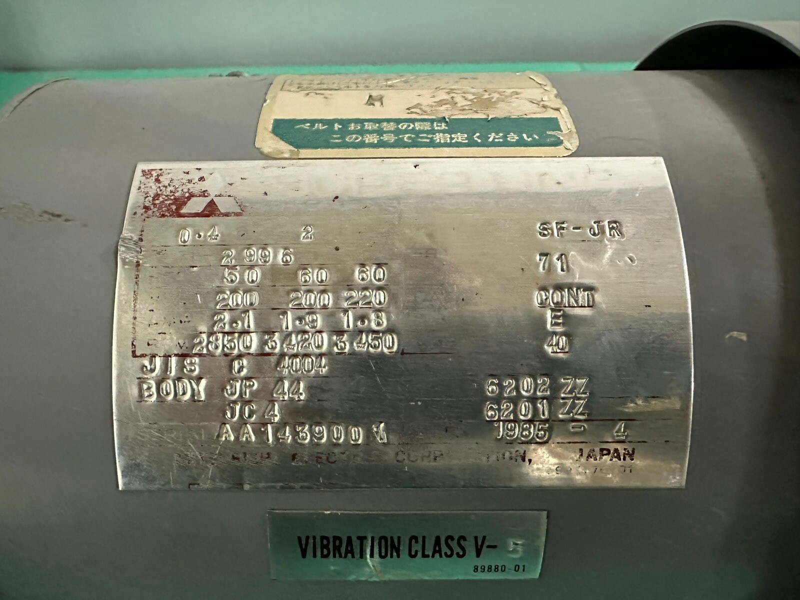 mitsubishi super line sf-jr 0.4kw 2 pole