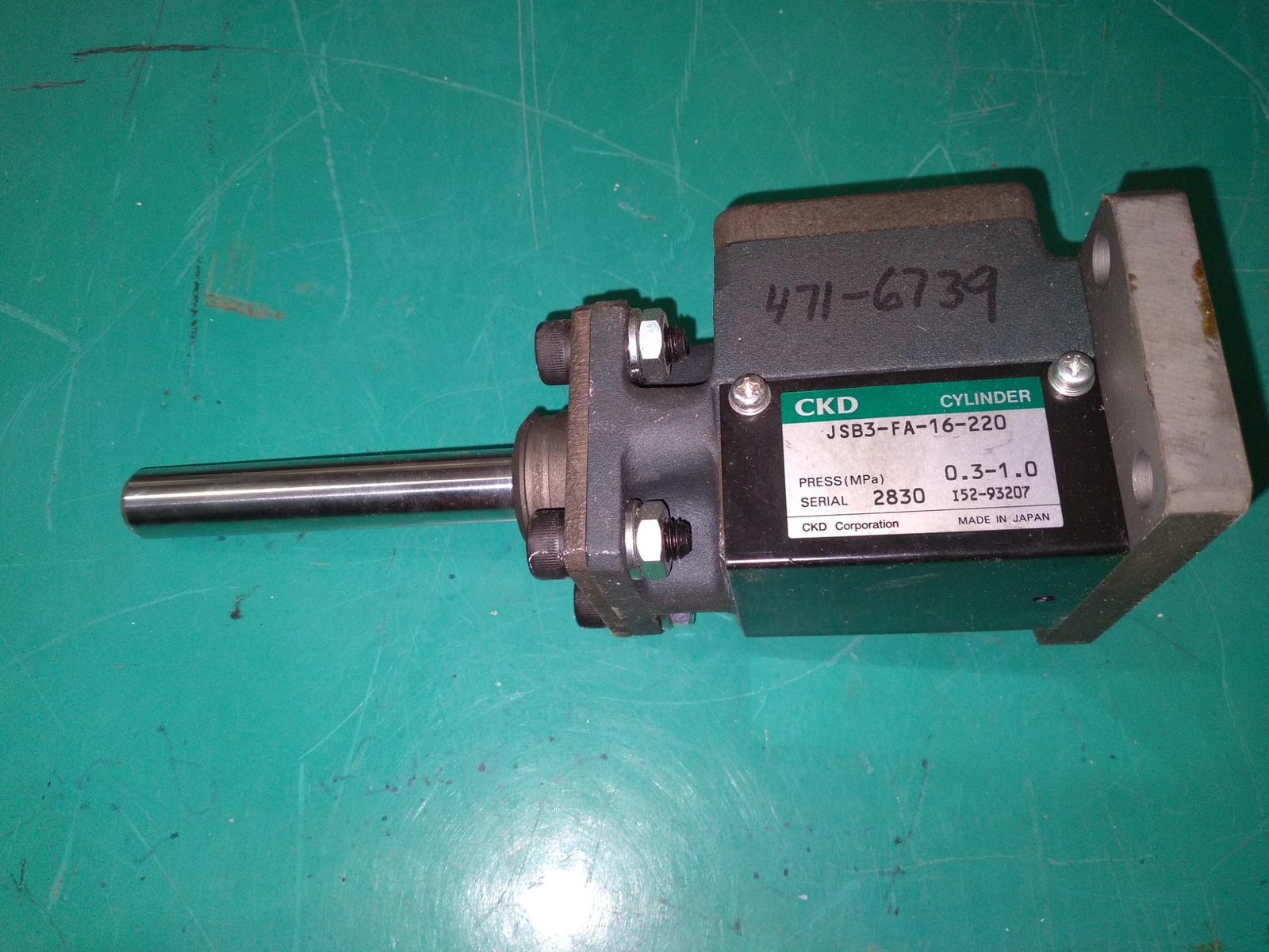 CKD CORPORATION CYLINDER JSB3-FA-16-220 0.3-1.0MPA 2830 I52-93207 471-6739