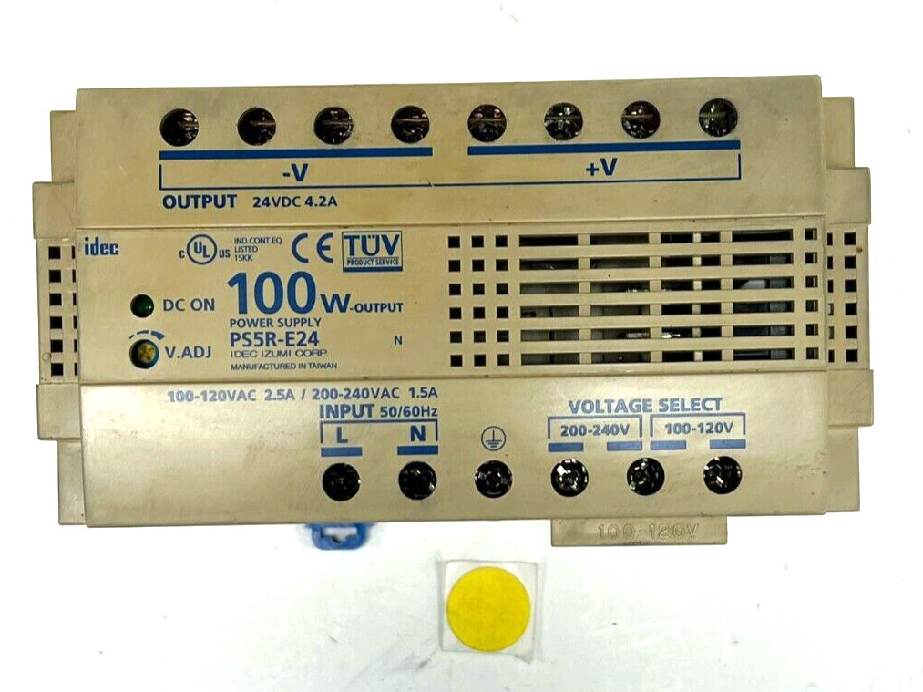 IDEC PS5R-E24 AC/DC POWER SUPPLY SINGLE OUTPUT 100 W 50/60 HZ OAL 5-3/4″
