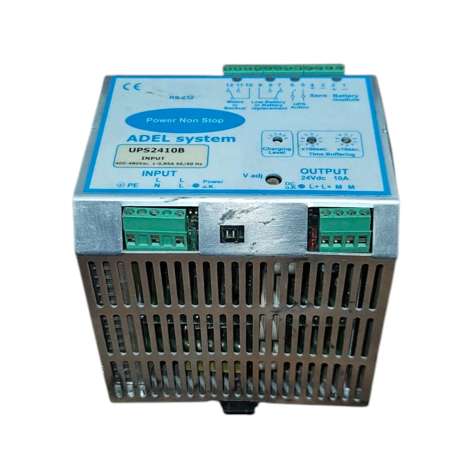 ADEL SYSTEM UPS2410B POWER NON STOP INPUT: 400 VAC 1.2A OUTPUT: 24VDC 10A