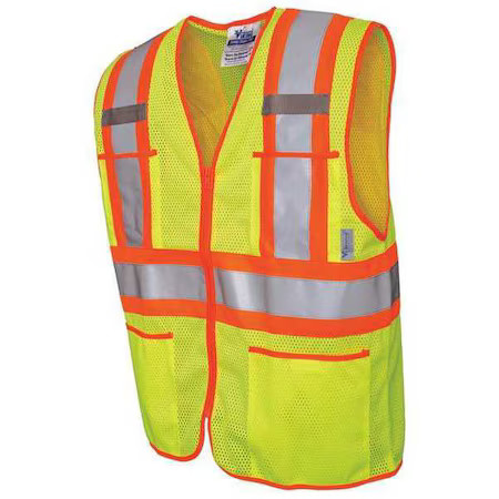 VIKING U6112G-L Hi-Vis Vest, Lime, Polyester Mesh, L