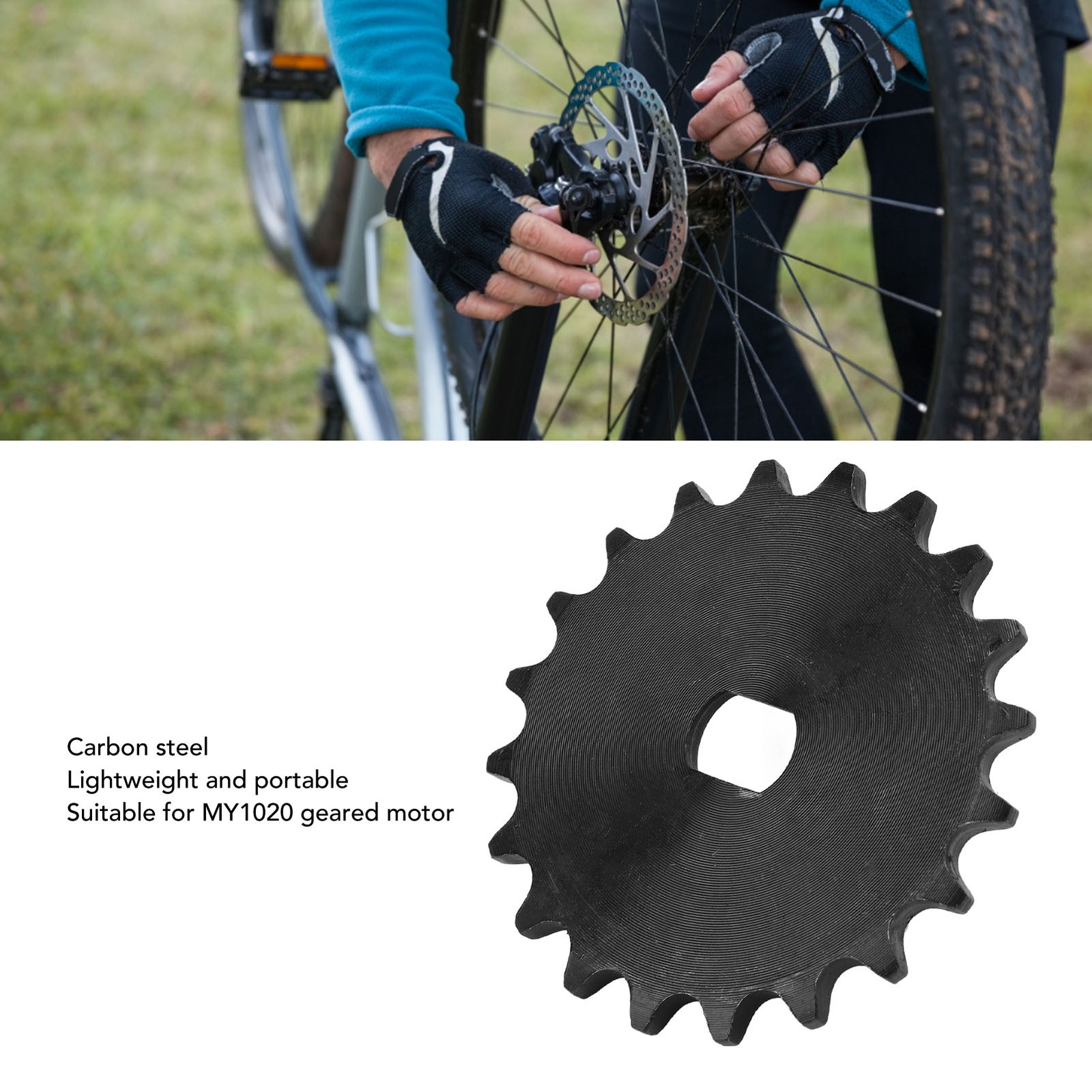 420 20T Sprocket Durable Carbon Steel Motor Sprocket For MY1020 Geared Motor