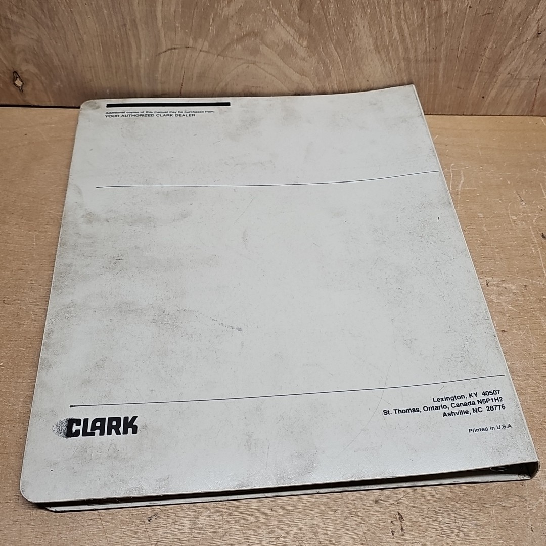 CLARK EQUIPMENT Service & Parts Manual SM547 G127 In Clark Binders VGC