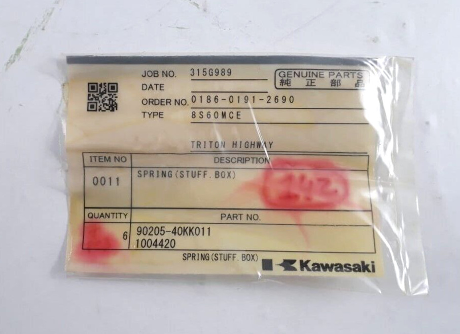 Spring (Stuff.Box) P/N 90205-40KK011 1004420 For Kawasaki 8S60MCE
