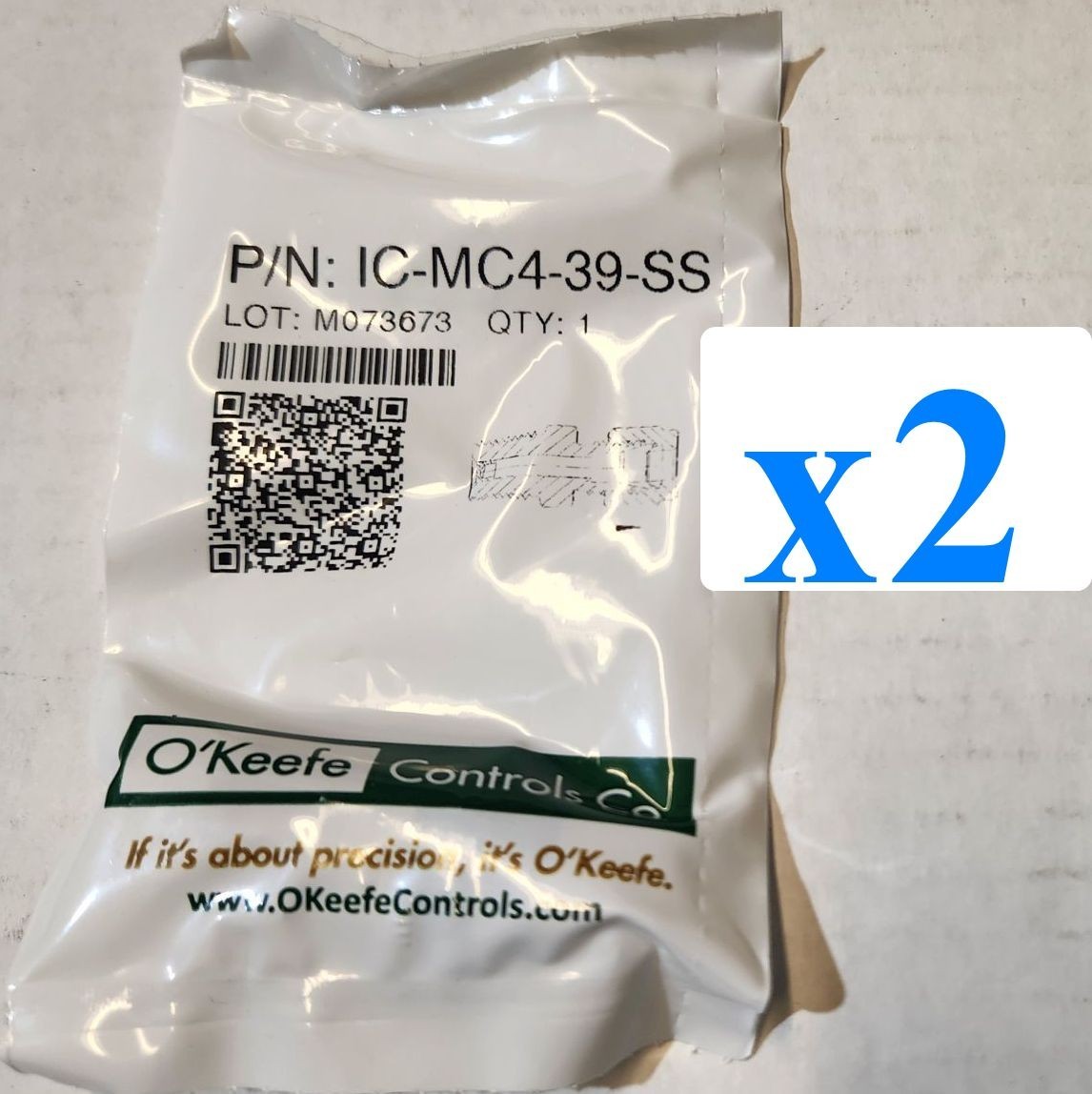 x2 NEW OKEEFE IC-MC4-39-SS Compression Fittings, 1/4 NPT, 1/4 OD Tube