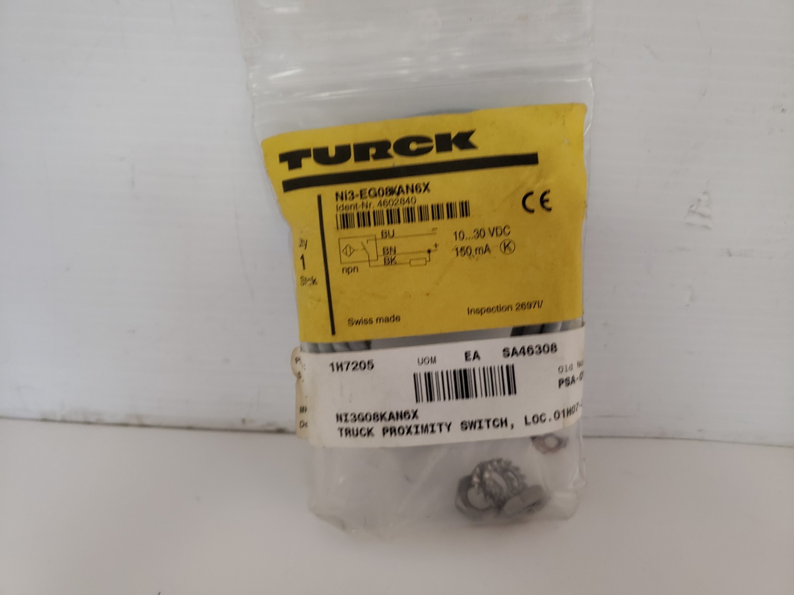 TURCK NI3-EG08K-AP6X INDUCTIVE PROXIMITY SENSOR NPN 10-30 VDC NIB