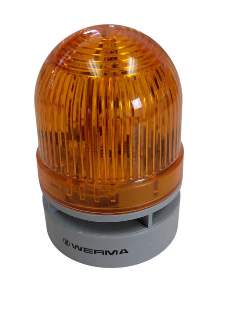 WERMA EvoSIGNAL Mini TwinLIGHT Combi 46031075 Amber Beacon 24V AC/DC IP66
