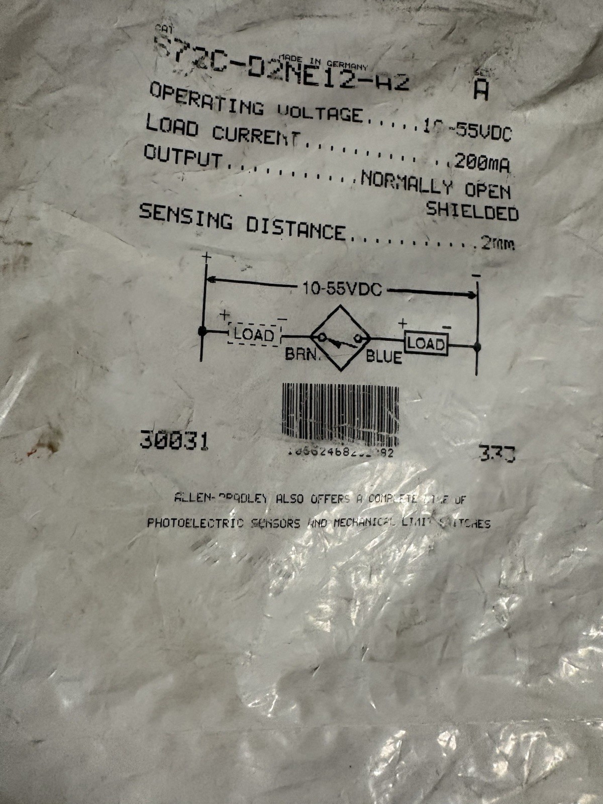 NEW NIP Allen Bradley AB 872C-D2NE12-A2 Inductive Proximity Sensor Business