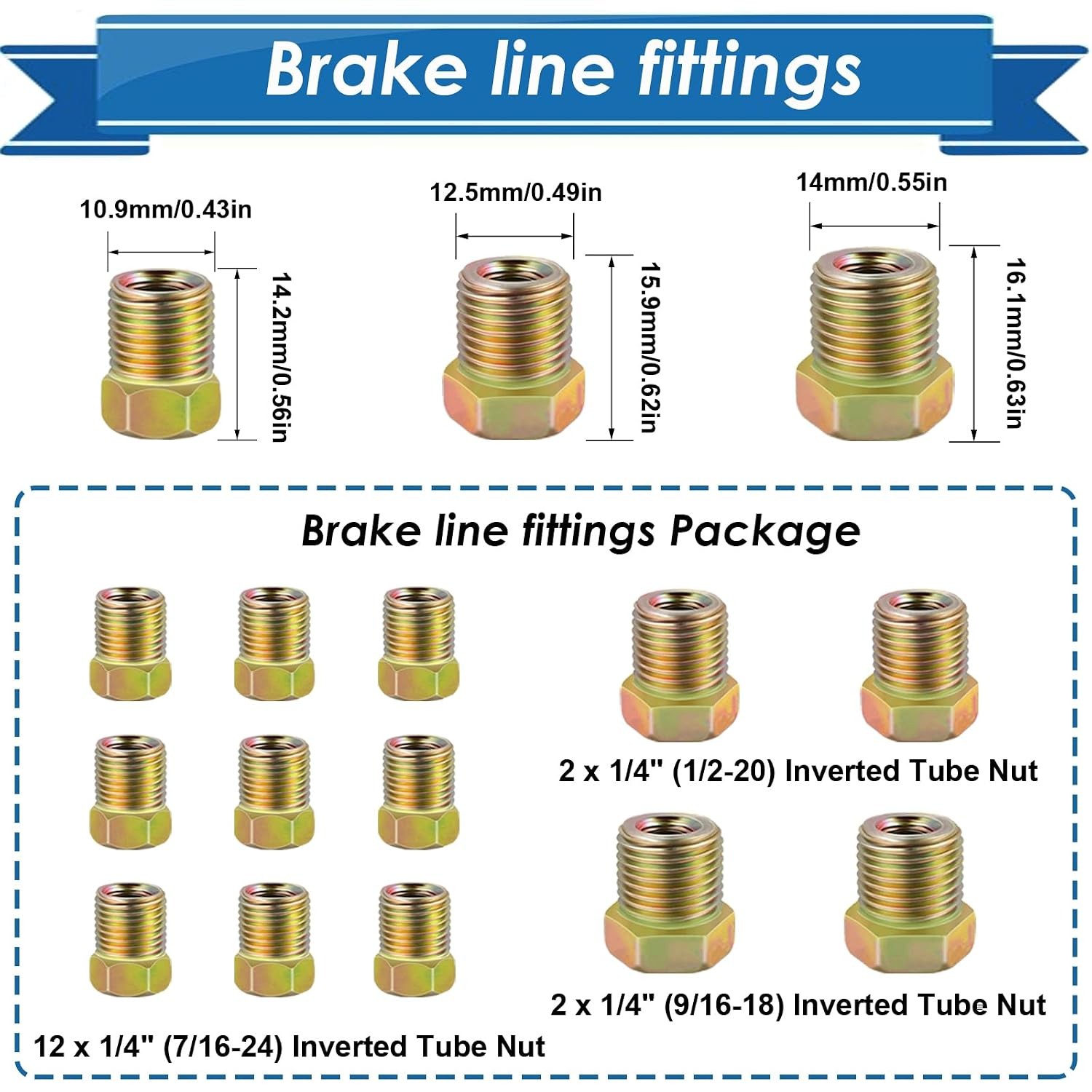 1/4 inch Zinc Coated Alloy Flexible Brake Line Tubing Kit 25 ft Brake Line