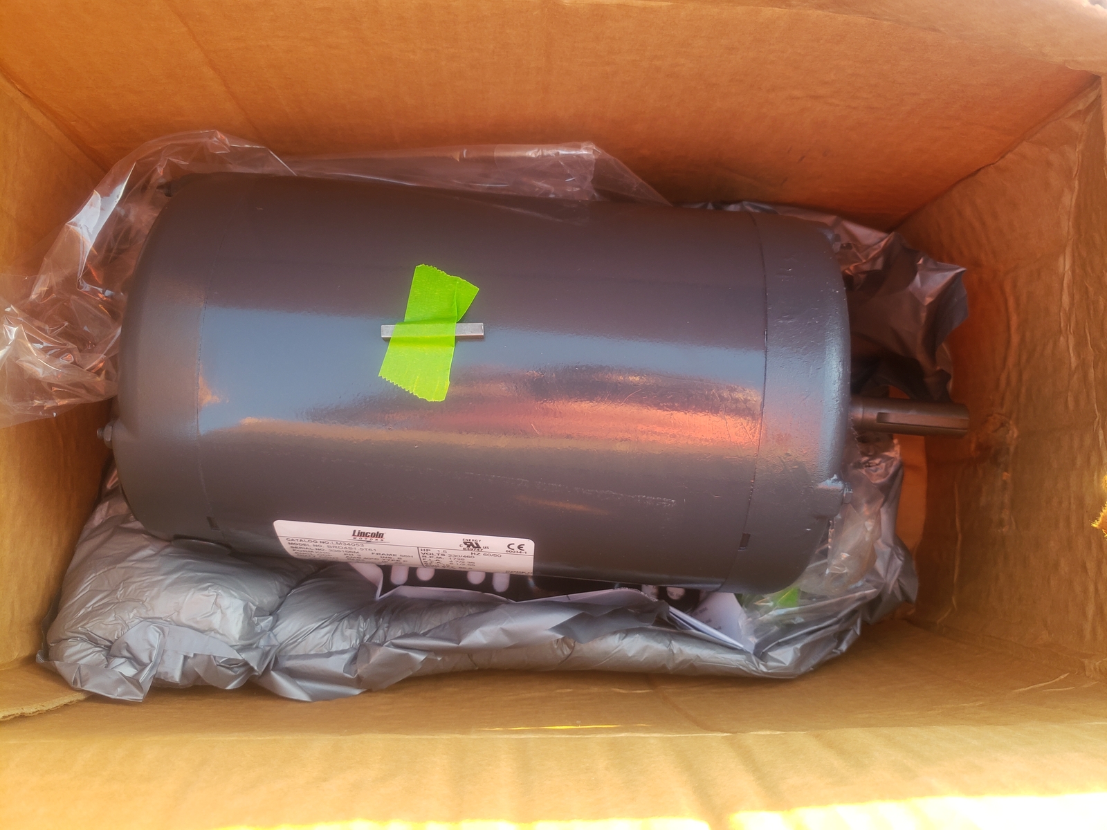 NSOP Lincoln Motors LM34053 BRD4S1.5T61 1.5HP 3PH 60/50Hz 56H 1725RPM 230/460V