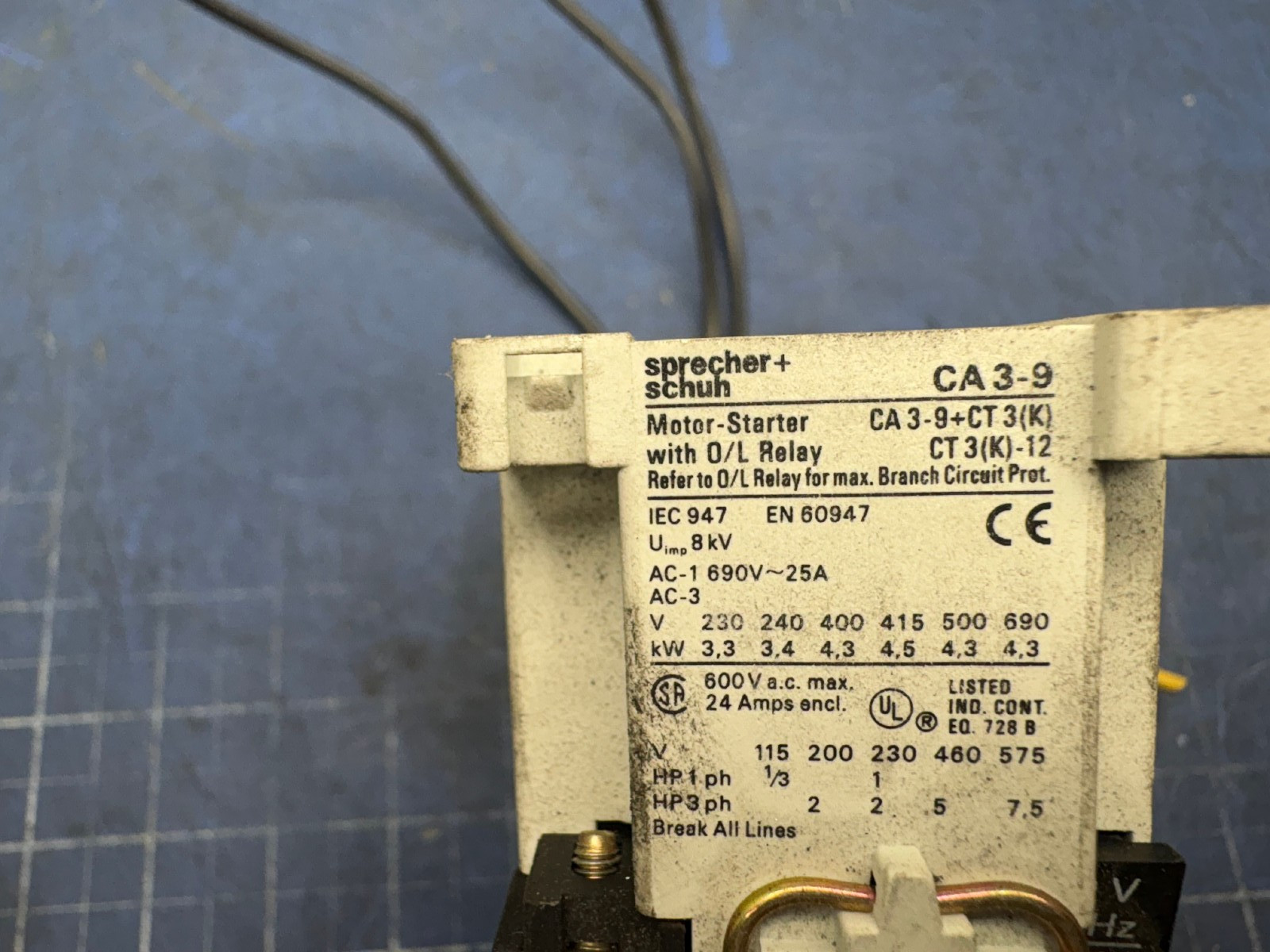 SPRECHER+SCHUH CA3-9-10 CONTACTOR 110/120V COIL W/CEP7-EEEB SER C*SEE PICTURES*