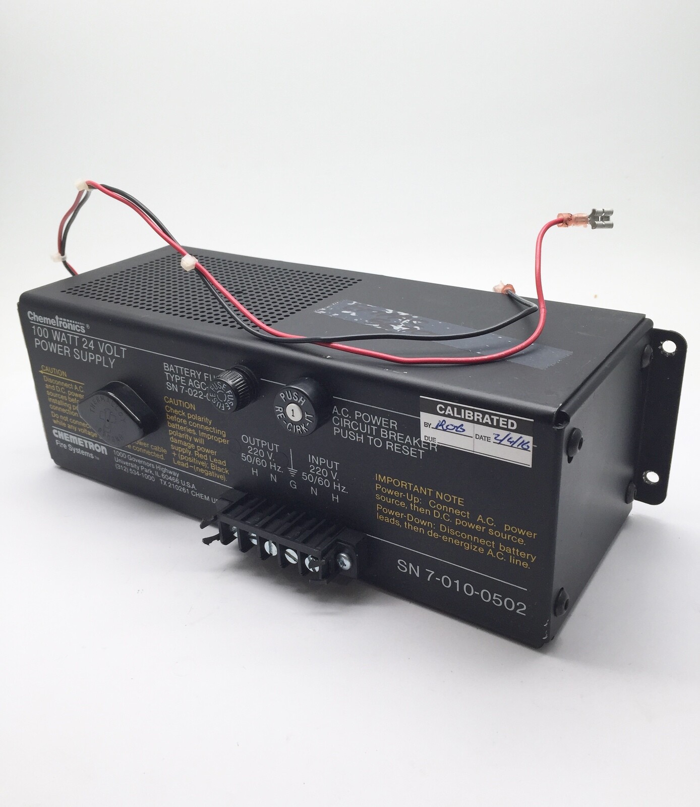 Chemetron 7-010-0502 Fire Systems Power Supply Charger 4 Amp