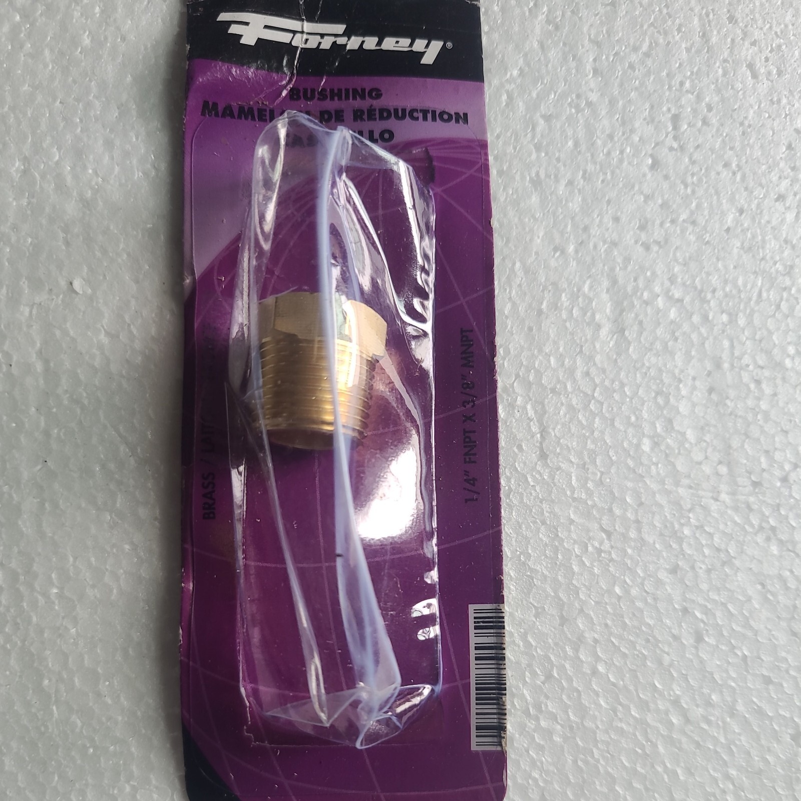 Forney 75535 Brass Reducing Bushing 1/4 FNPT to 3/8 MNPT, read description