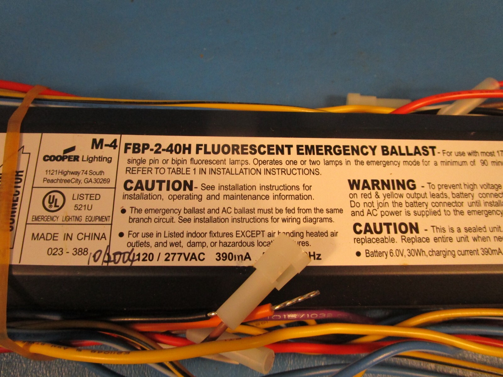 SURE-LITES FBP240H, Emergency Ballast Fluorescent Battery Pack, Nickel Cadmium