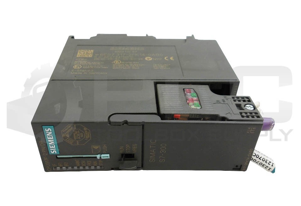 SIEMENS 6ES7 317-2FK14-0AB0 CPU MODULE W/ 6ES7 972-0BB52-0XA0 BUSCONNECTOR