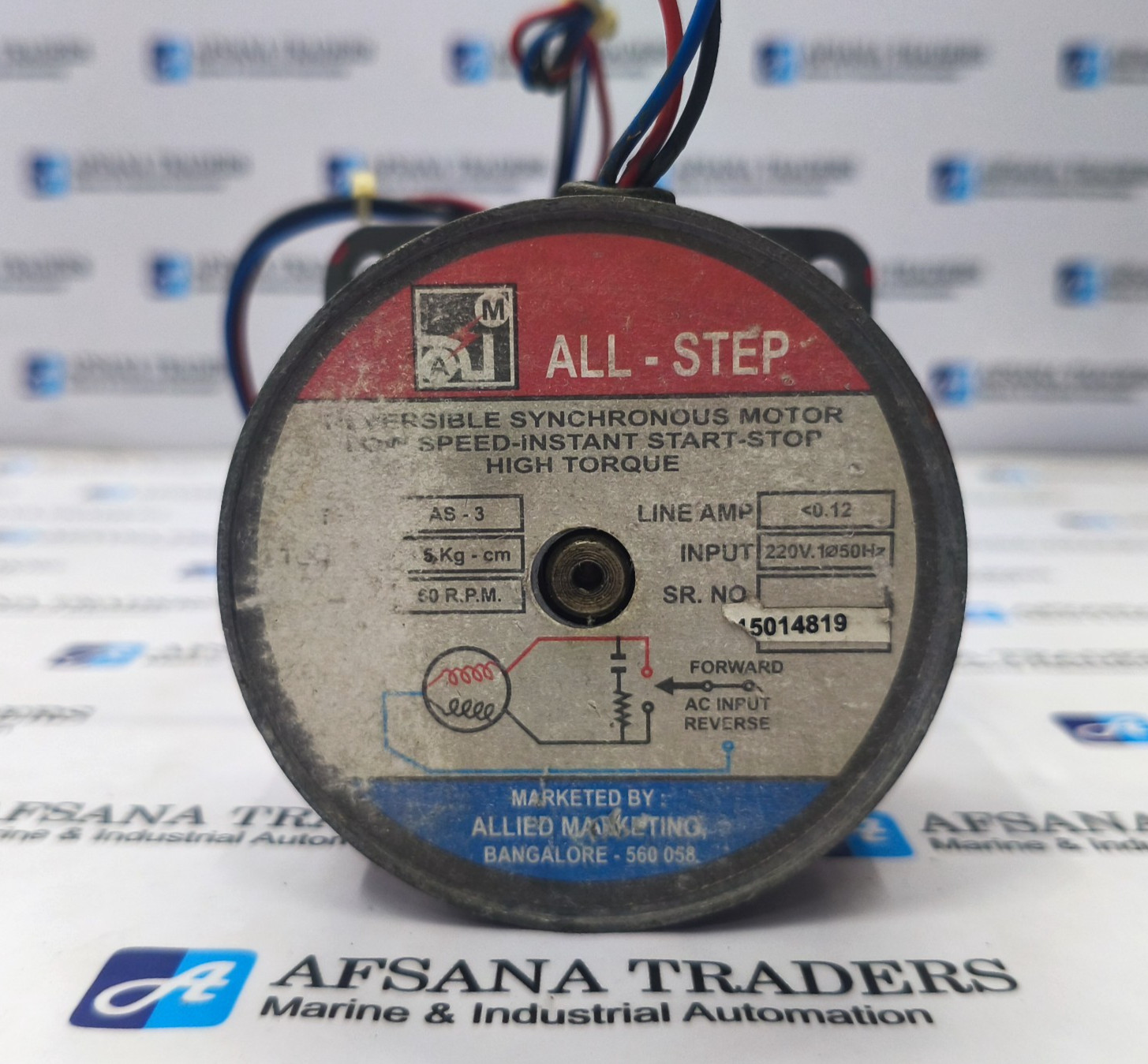 ALL-STEP AS-3 REVERSIBLE SYNCHRONOUS MOTOR 60 R.P.M. 220V 1Ø50HZ