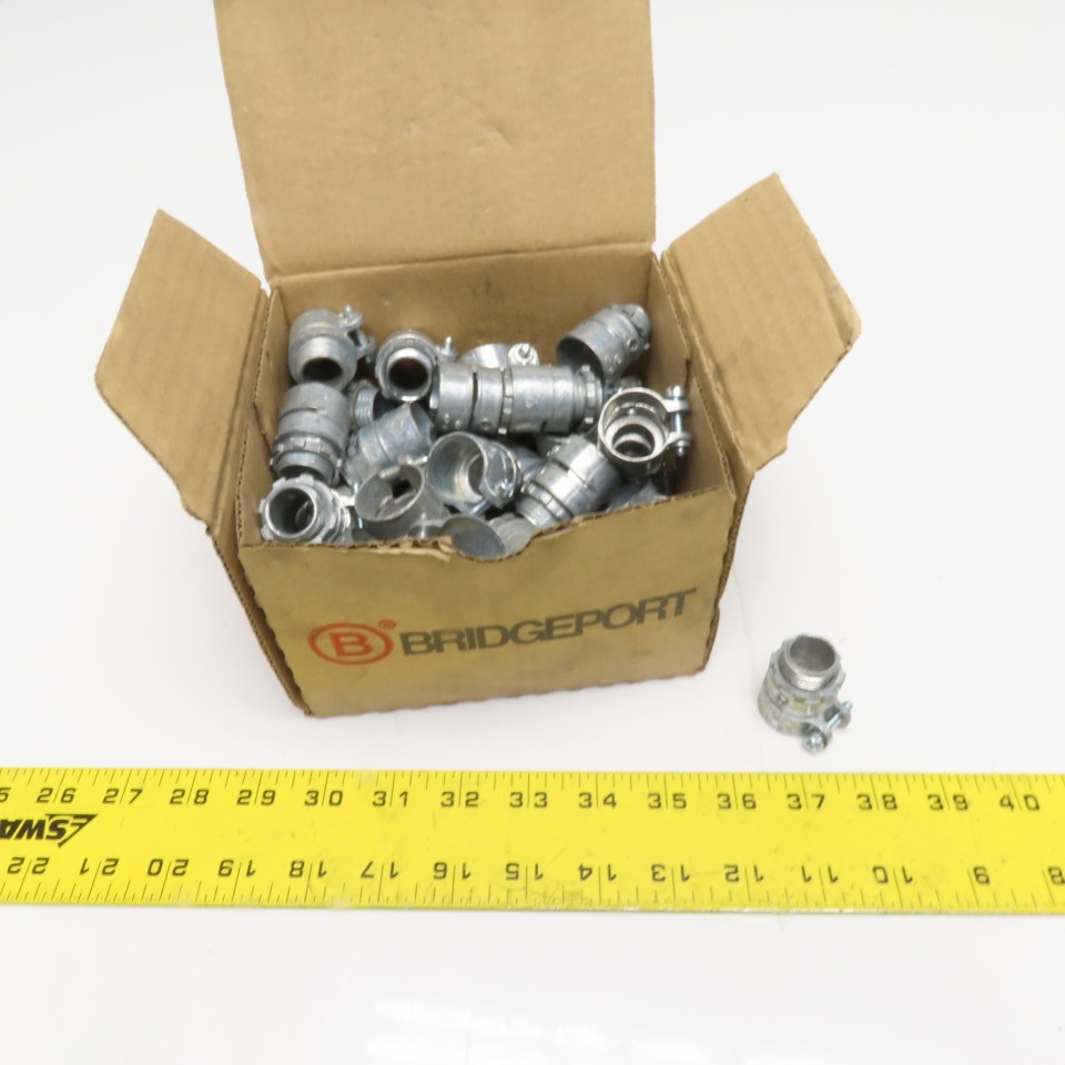 Bridgeport 407-DC2 1/2″ FMC Squeeze Connectors Zinc Die Cast Lot of 47