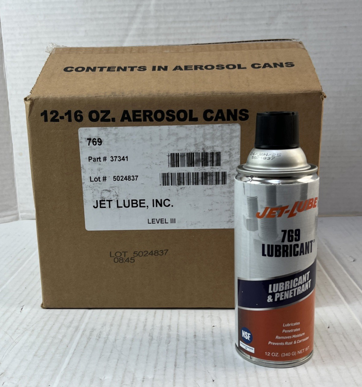 Jet-Lube 37341 Multipurpose Penetrant & Lubricant: 12 oz Aerosol Can x 12