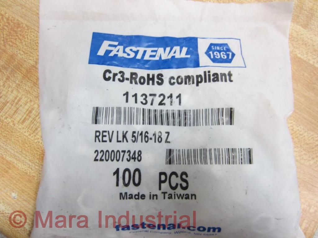 Fastenal 1137211 Lock Nut 5/16-18 Zink (Pack of 100)