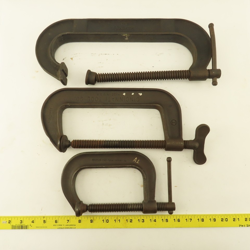 Drop Forged Steel 10″ 8″ & 5″ C-Clamp Tool Lot of 3