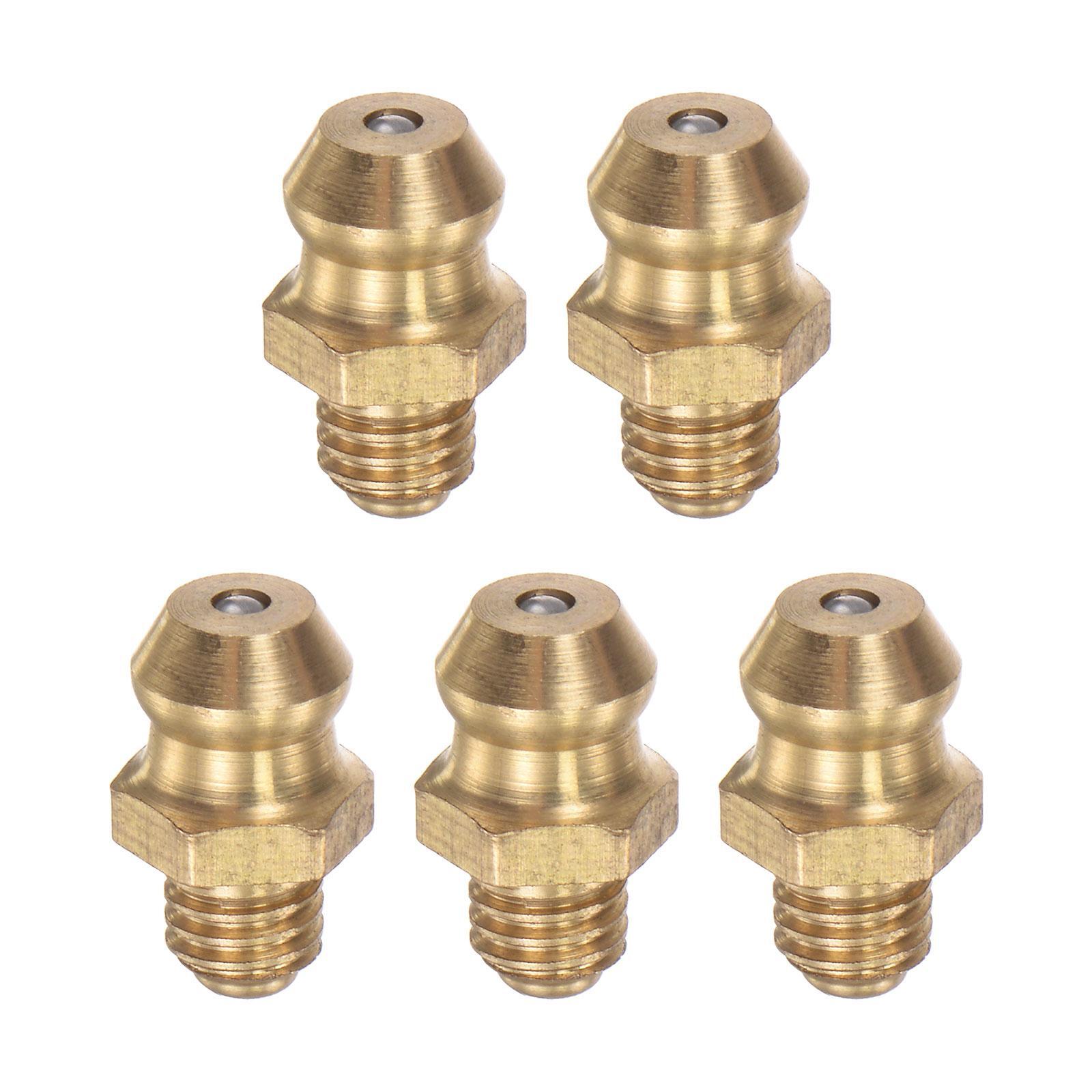 5pcs Brass Straight Hydraulic Grease Fitting Accessories M5 x 0.8mm Thread