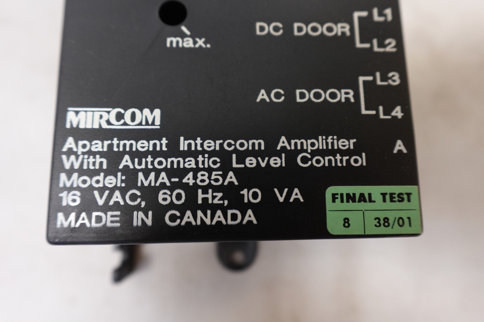 Mircom Apartment Intercom Amplifier Automatic Level Contol MA-485A