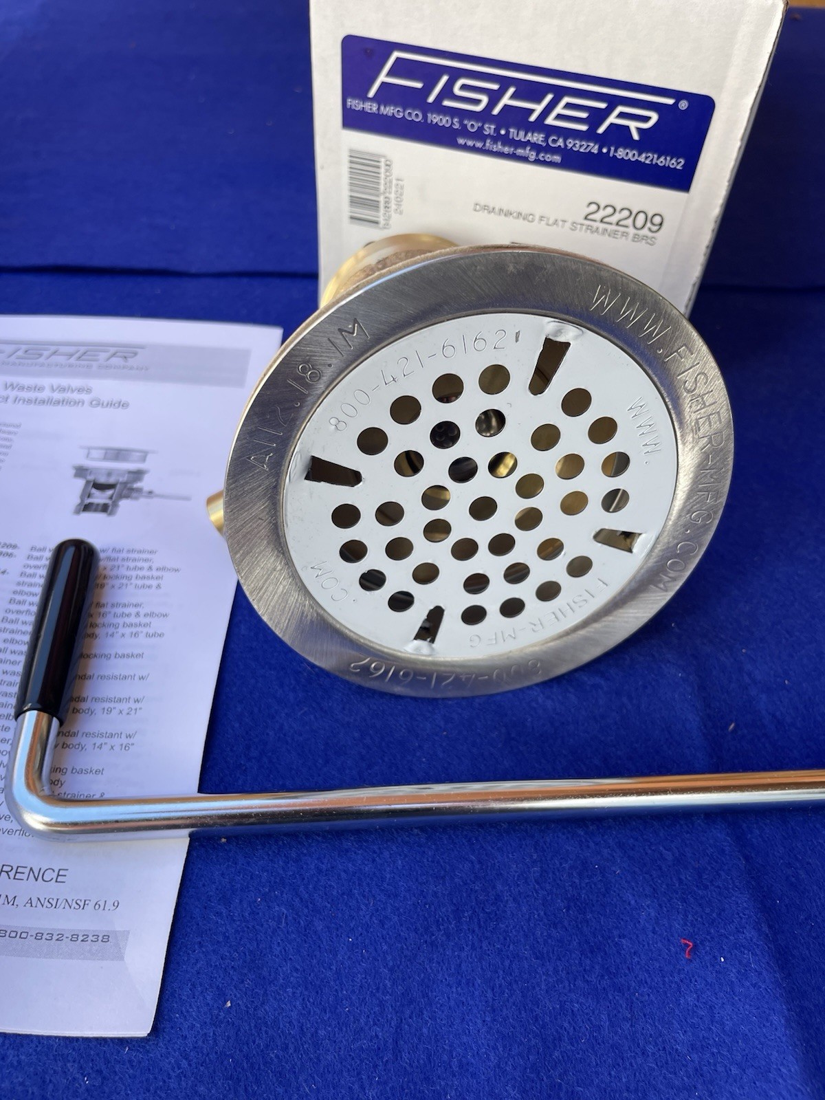 FISHER 22209 DRAINKING FLAT STRAINER IN BRASS 12 GPM 45.4 LPM ASME OEM PART