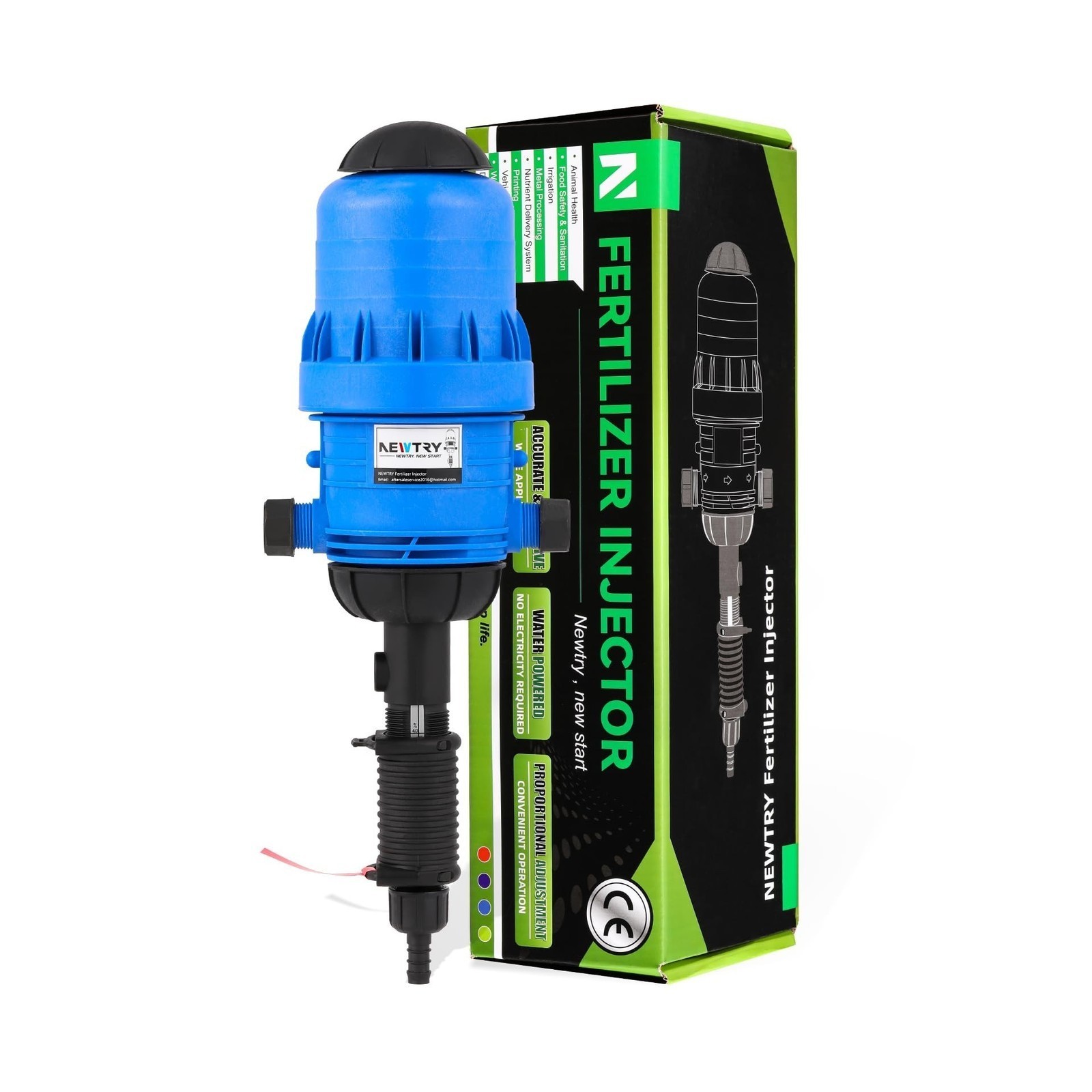 1:250-1:25 Drip Irrigation Fert. Injector w/ Adj Water Dosing Pump 3/4″ NPT