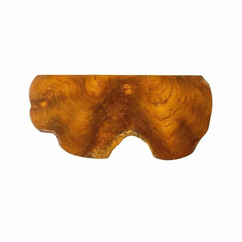 Set of 3 Live Edge Teak Floating Shelves Rustic Natural Wood Wall Decor Display