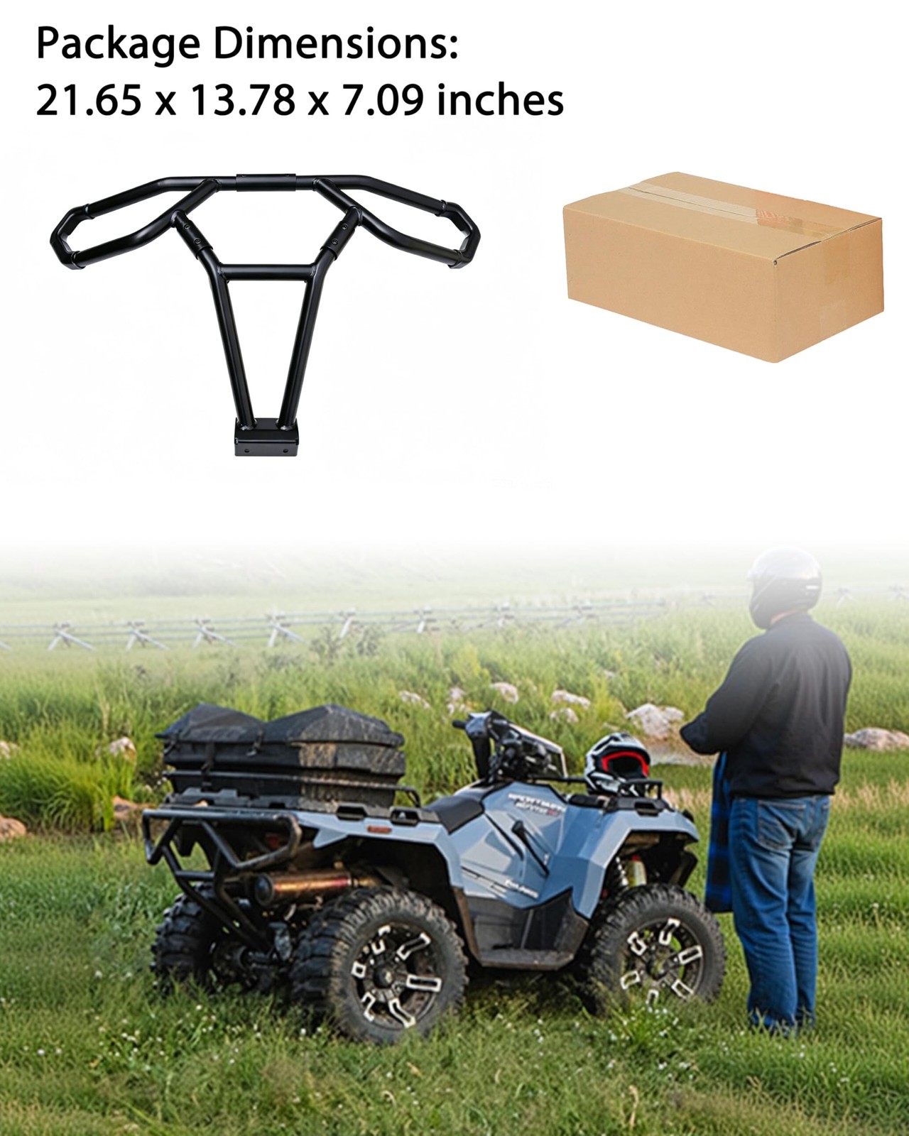 KEWISAUTO Rear Bumper for Polaris Sportsman 450 570 2021-2026 Accessories, St…