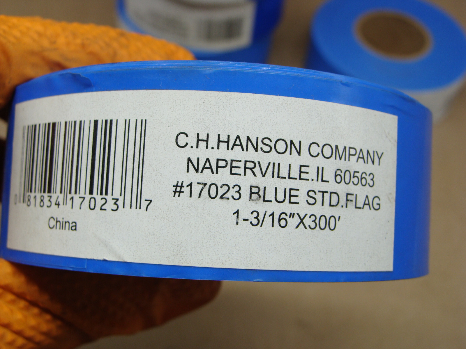 LOT OF 5 C.H. HANSON #17023 BLUE STD. FLAG TAPE 1-3/16″ X 300′