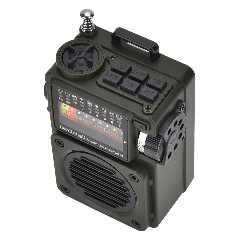 HRD-700 AM FM Radio Music Player Portable Receive Signal Rechargeable Speaker