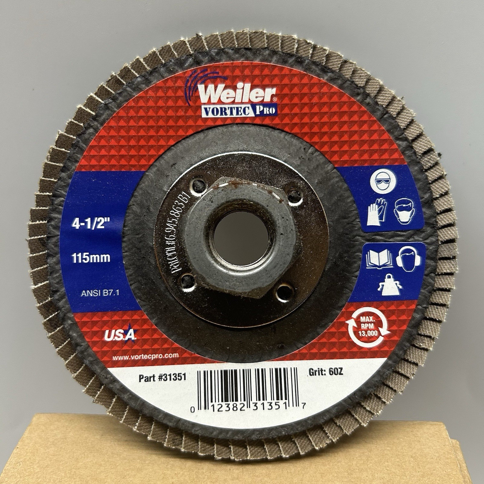 (10) Weiler 31351 Wolverine Abrasive Flap Disc 60 Grit Zirconia Bevel Type 29