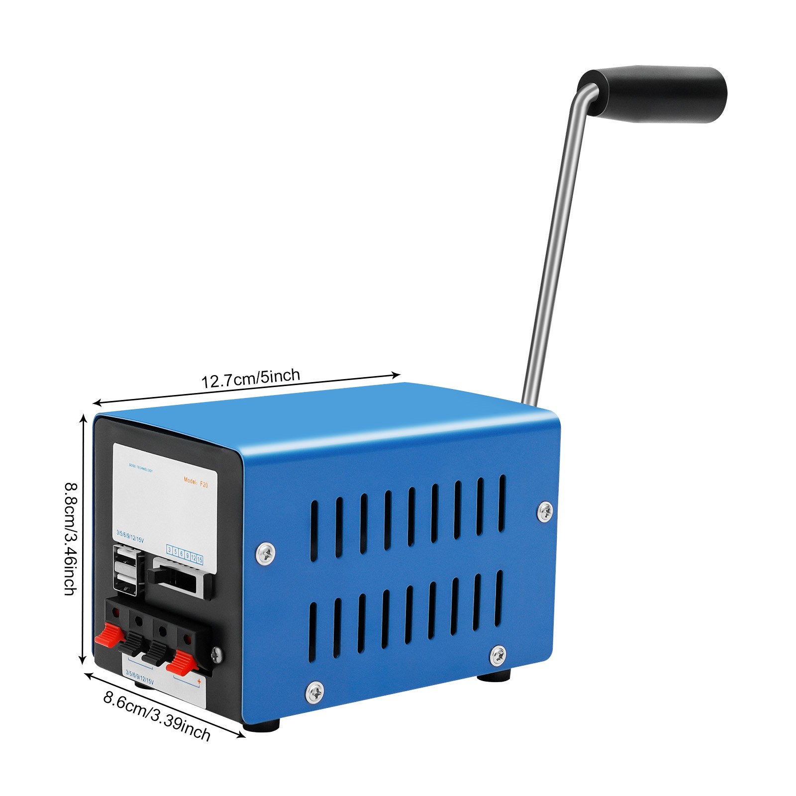 20W Portable Hand Crank USB Power Generator Charger Camping Power Supply Small