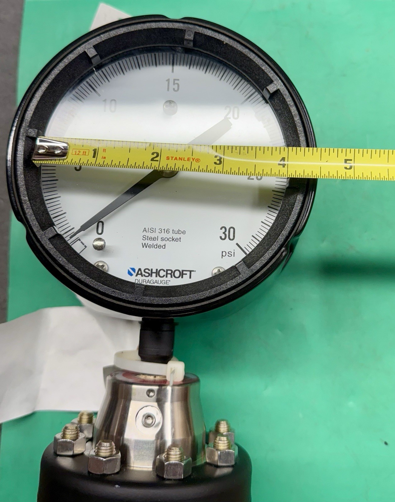 Ashcroft Duragauge 45-1279-SS-04L-30# with diaphragm seal 75-100DD-04T⏱️FS⏱️