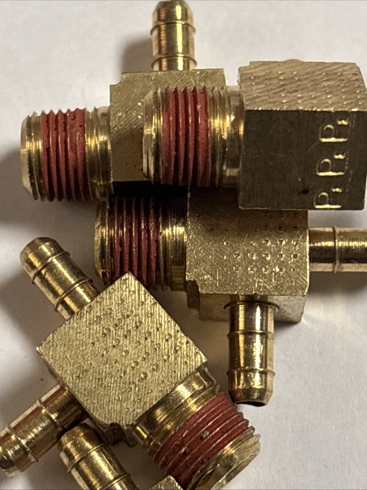 (5ea) Parker 0.202″ Barb x 0.202″ Barb x 1/8″ MNPT Brass Male Tee ,Free Shipping