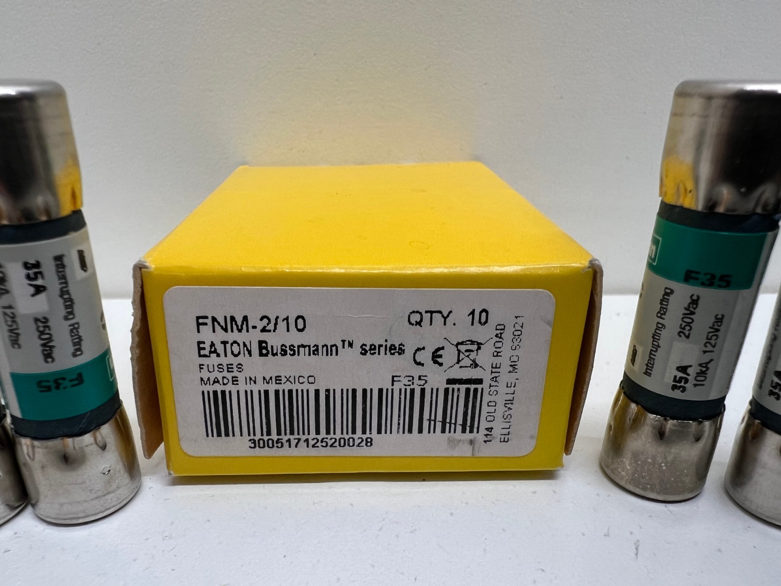 NEW IN BOX! EATON BUSSMANN 0.2A TIME-DELAY FUSES FNM-2/10