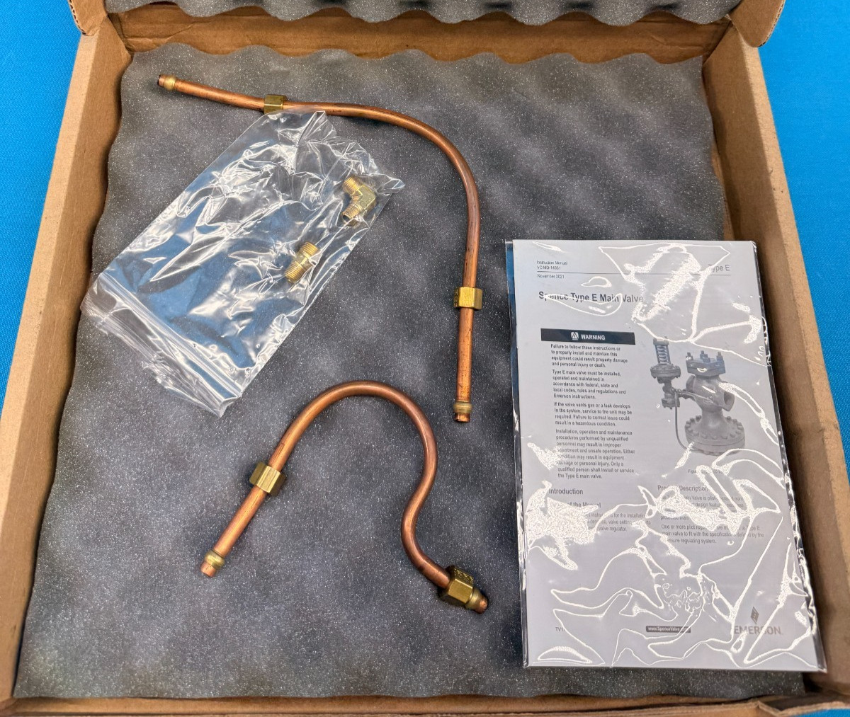 Genuine Emerson Spence 2″ Fit-E-B1H1A1A Type E Main Valve Copper Tubing Kit