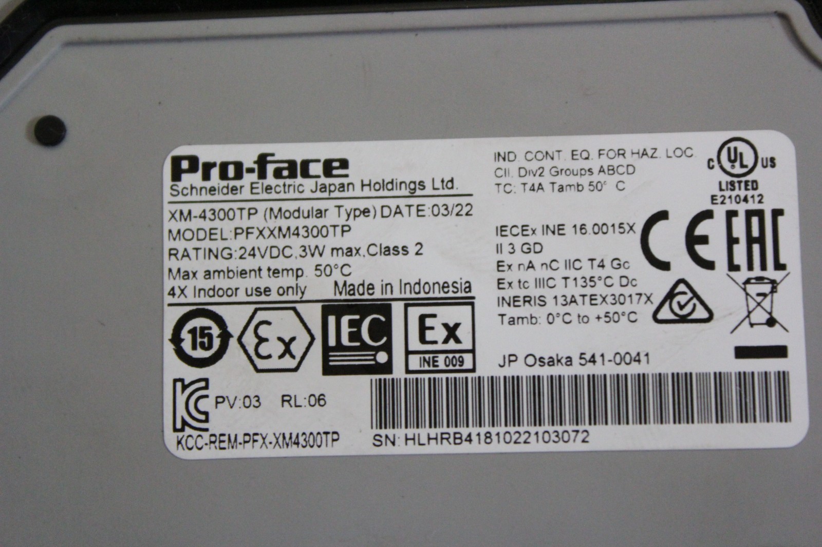 PROFACE MODULAR HMI OPERATOR PANEL PFXXM4300TP & PFXLM4301TADAC XM-4300TP