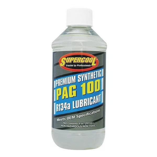 Supercool P100-8 8 oz A/C Compressor PAG Lubricant Bottle Yellow